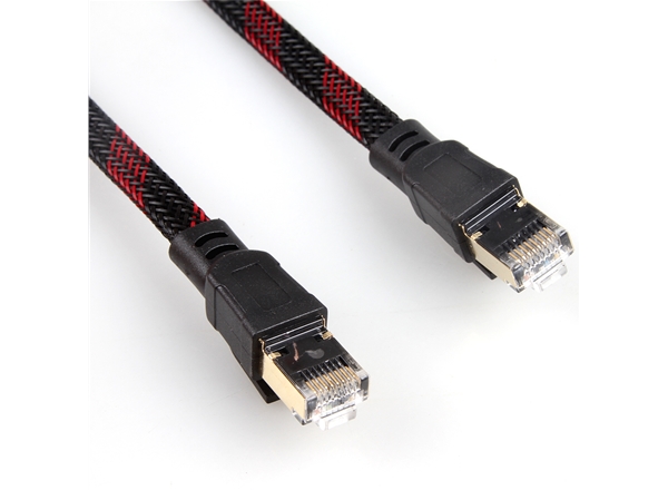 七類（lèi）SFTP扁平純銅網絡（luò）跳線帶外編織網