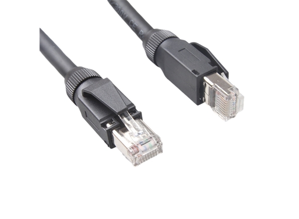 工業網線（xiàn）超五類超高柔組裝德式水晶頭-黑色